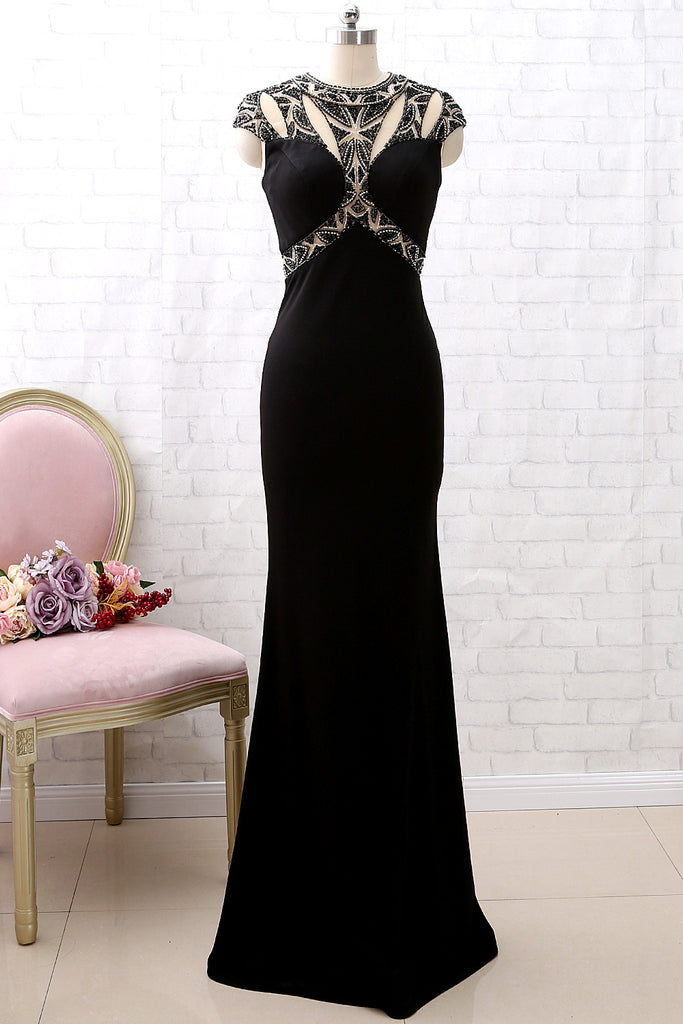 black sheath gown