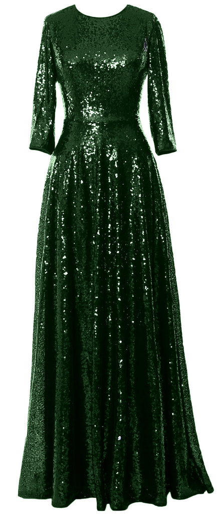 sequin evening gowns with sleeves