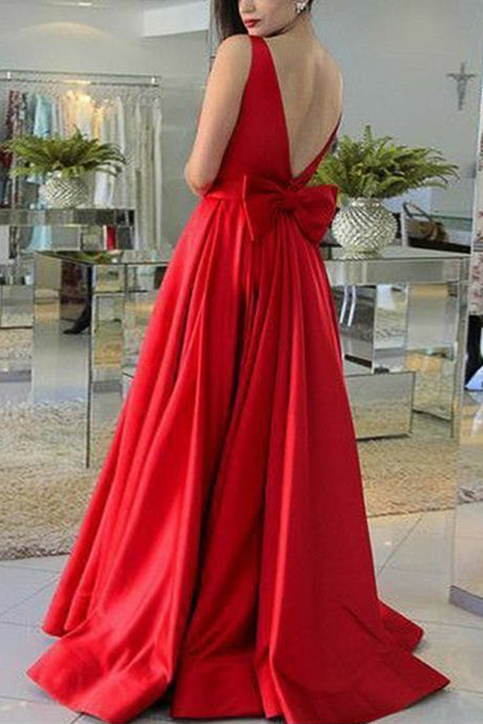 prom dress with bow on back