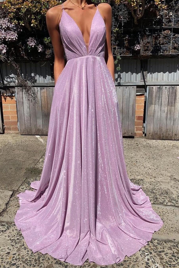 lavender evening dress with sleeves