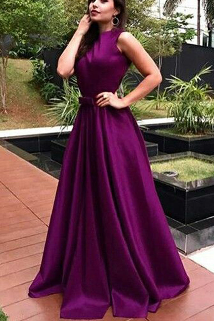 eggplant evening dress