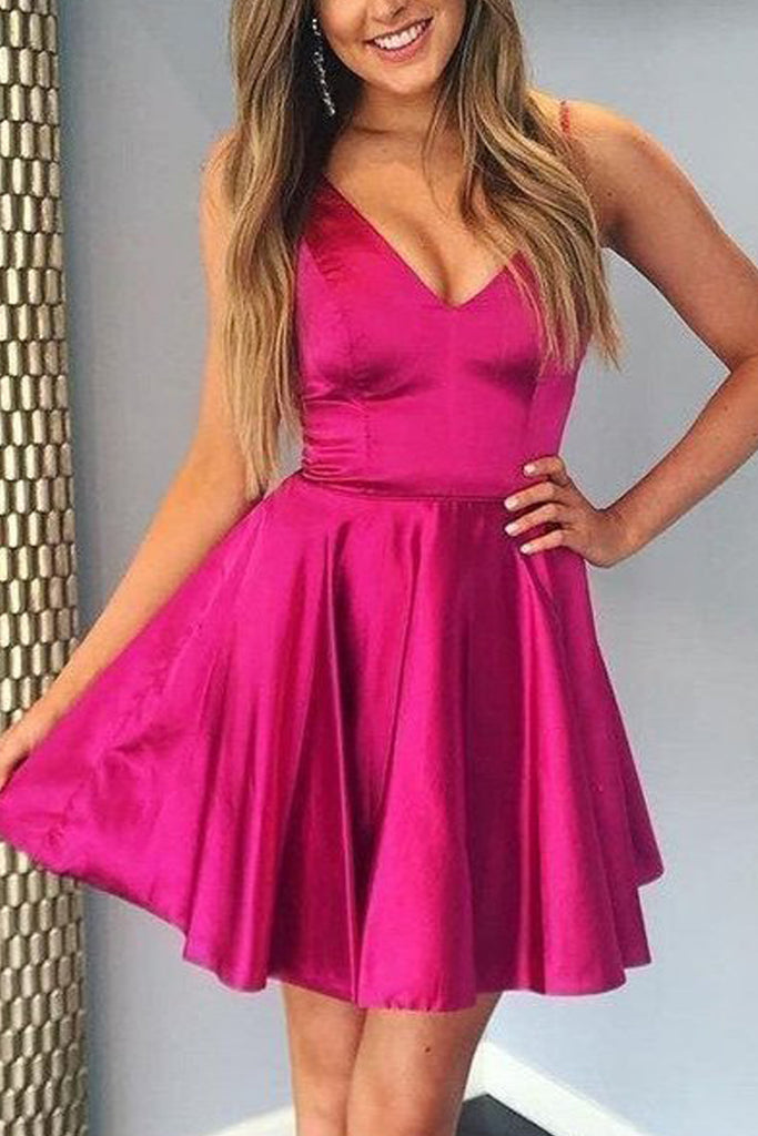 pink and blue cocktail dress