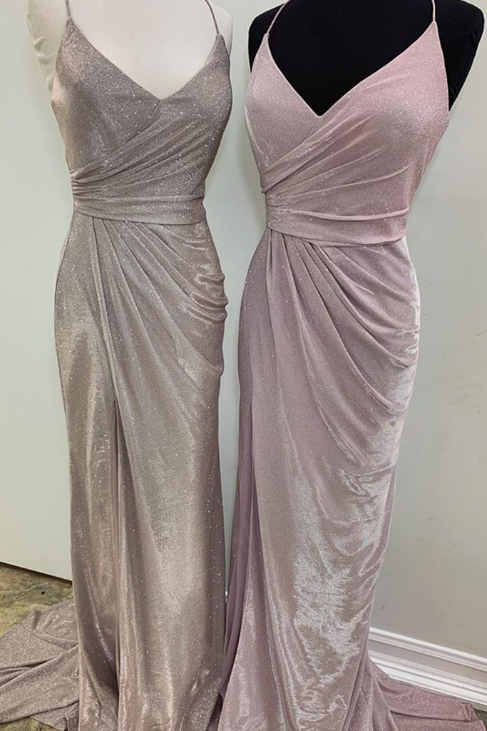 pink and silver gown