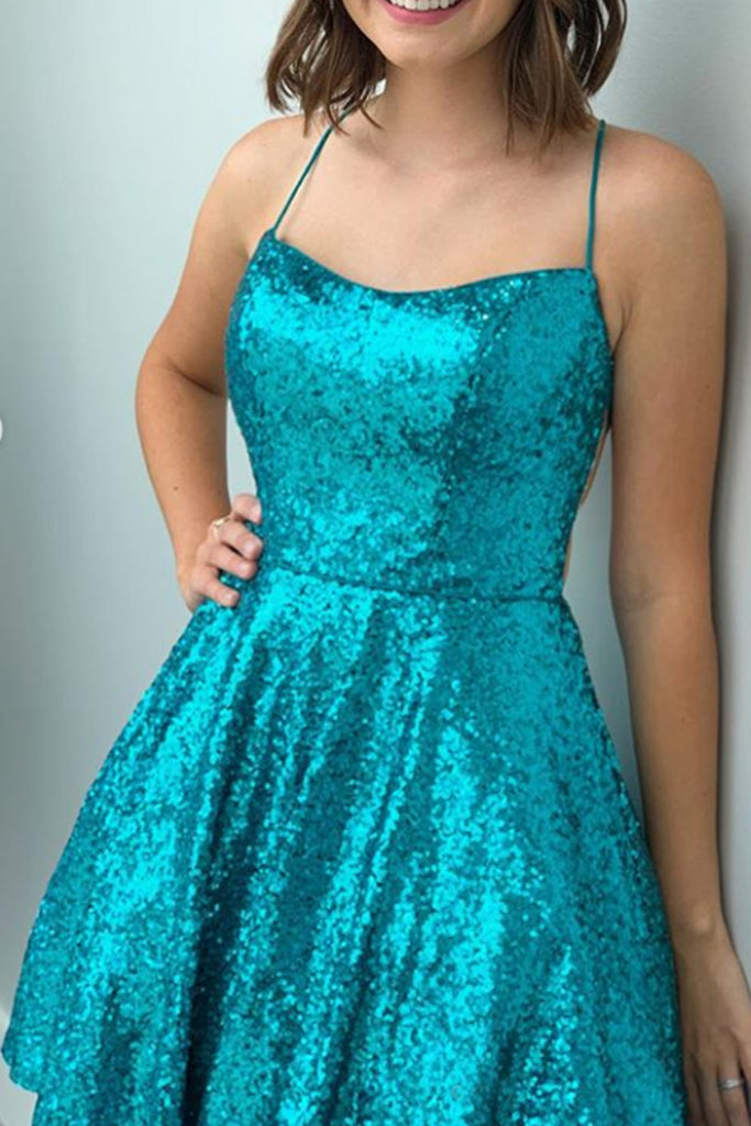 turquoise sequin dress