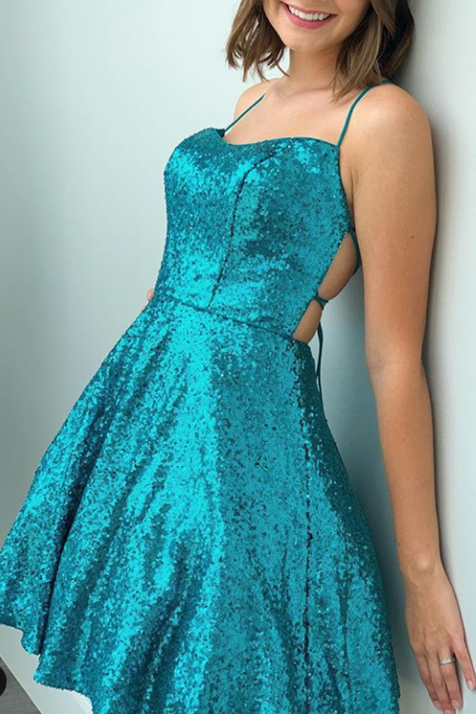 turquoise homecoming dress