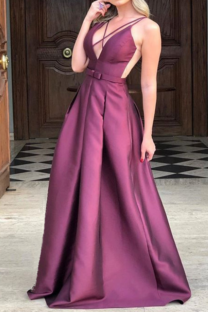 wine red ball gown