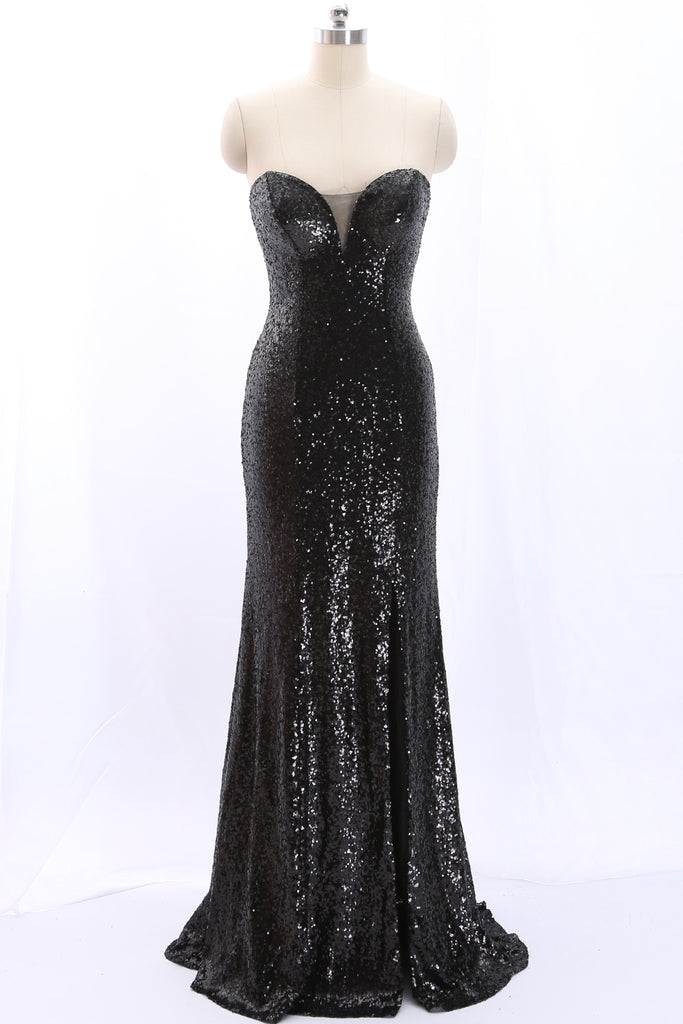 black sparkly strapless dress