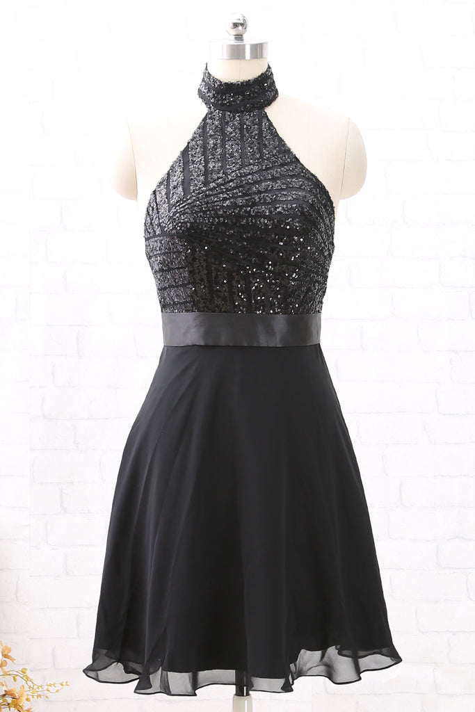 halter little black dress