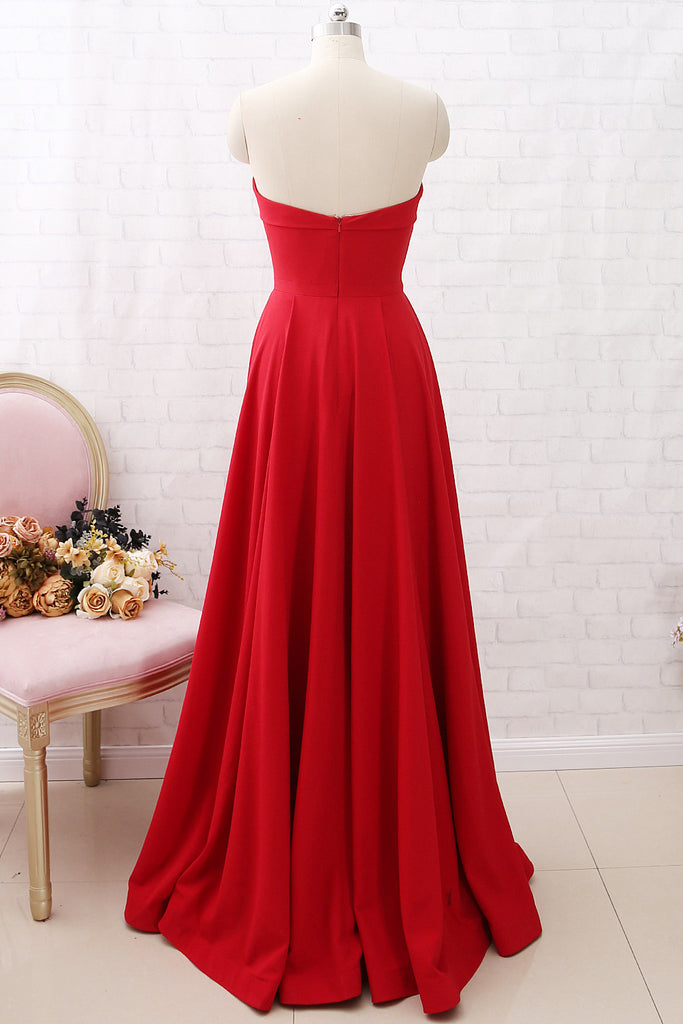 red sweetheart gown