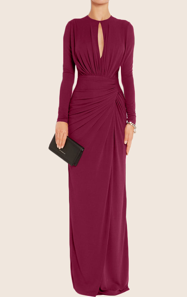 long sleeve maxi evening gown