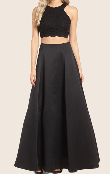 black two piece maxi dress