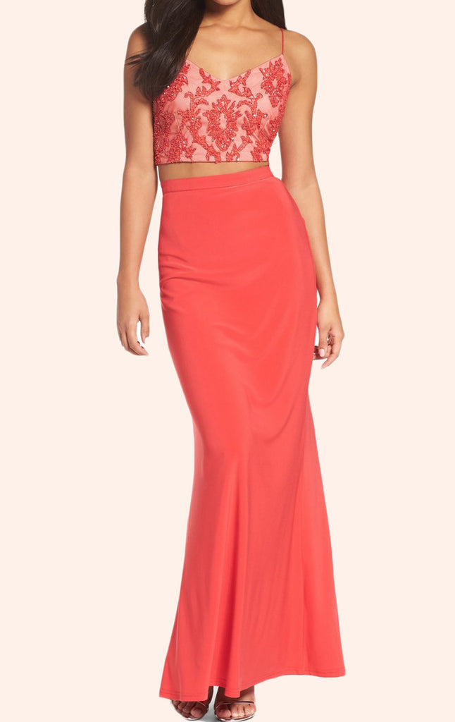 coral formal gown