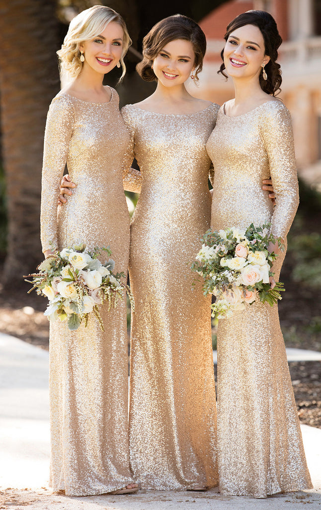 sparkly gold dress with sleeves