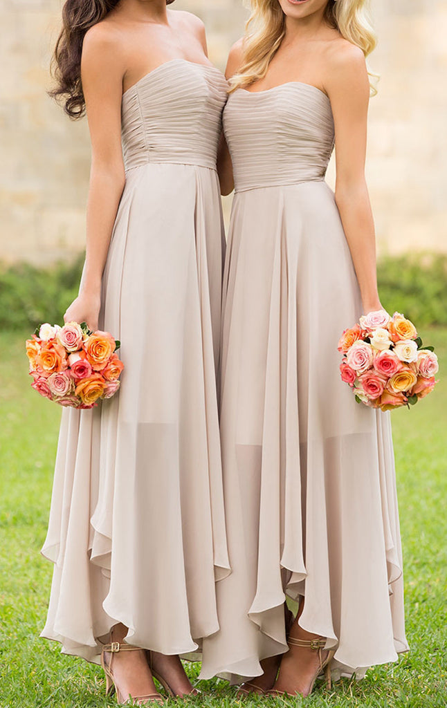 macloth-strapless-chiffon-tea-length-bridesmaid-dress-champagne-weddin