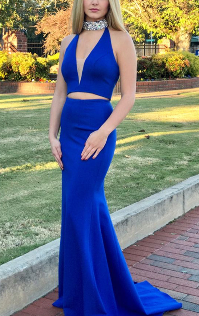 royal blue 2 piece outfit