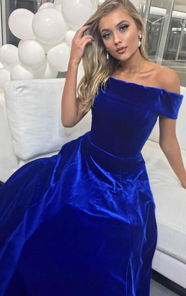 royal blue velvet gown