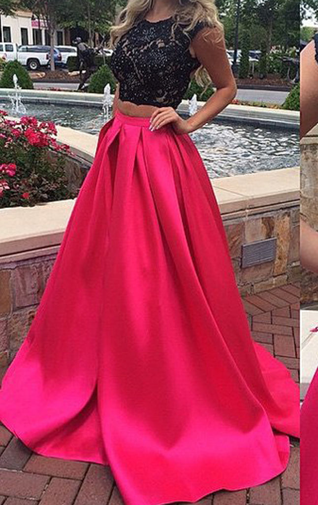 fuchsia long formal dress