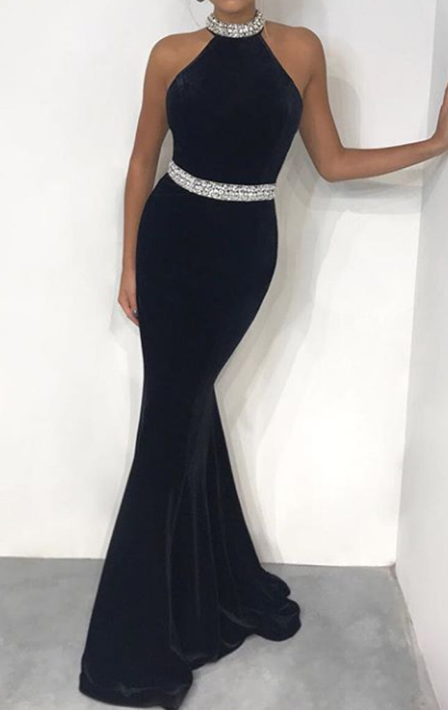 black velvet long dress