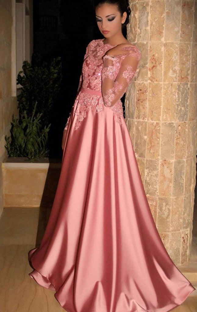 maxi evening gown with sleeves