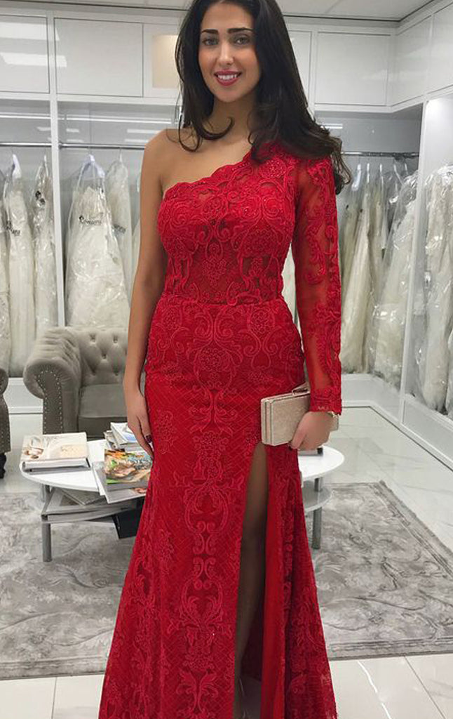 party wear red gown