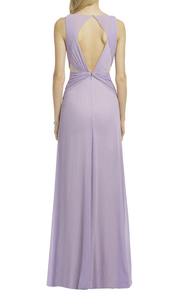 MACloth Straps Chiffon Long Lavender Formal Gown Prom Dress