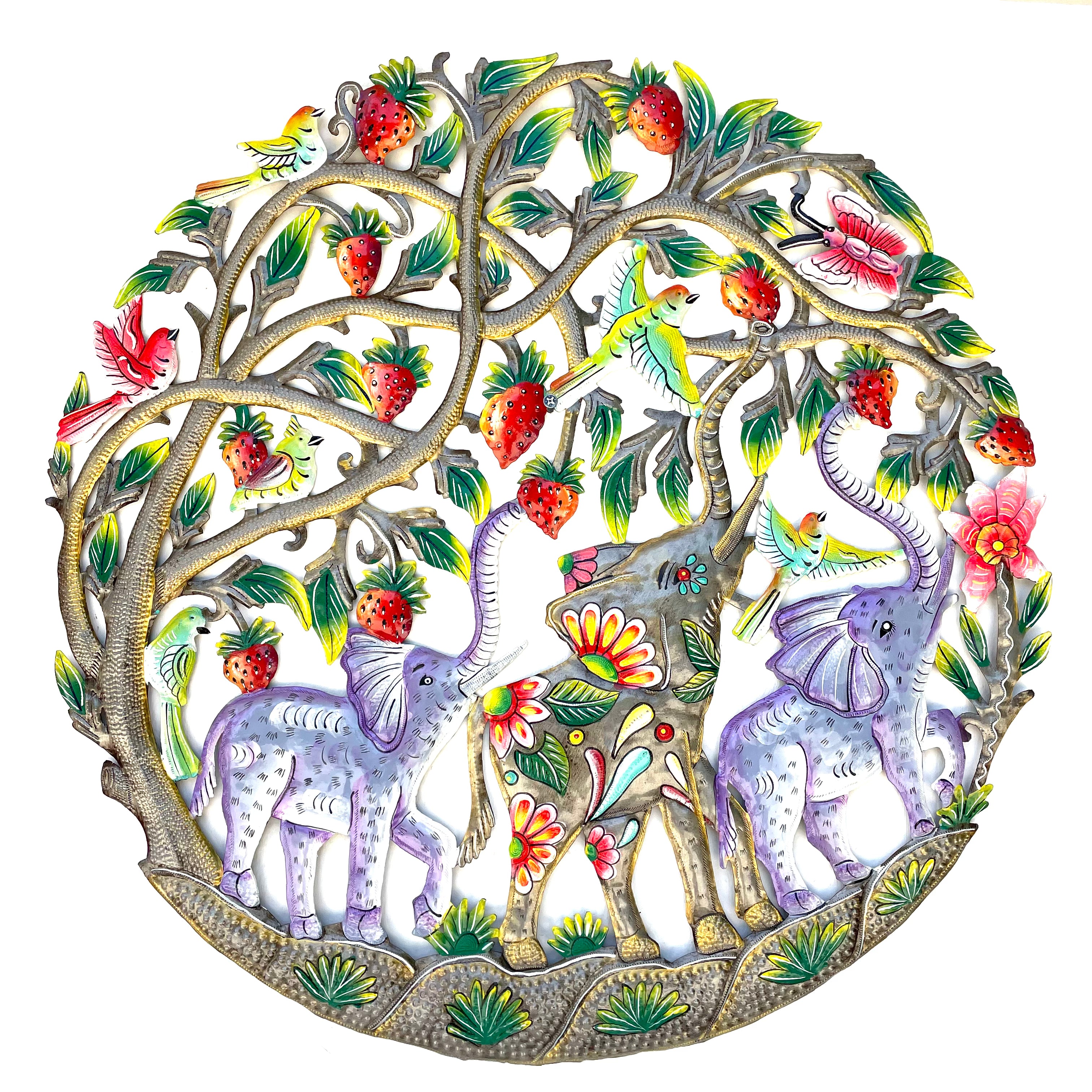 Jumbo 3 Elephants Eating Fruit