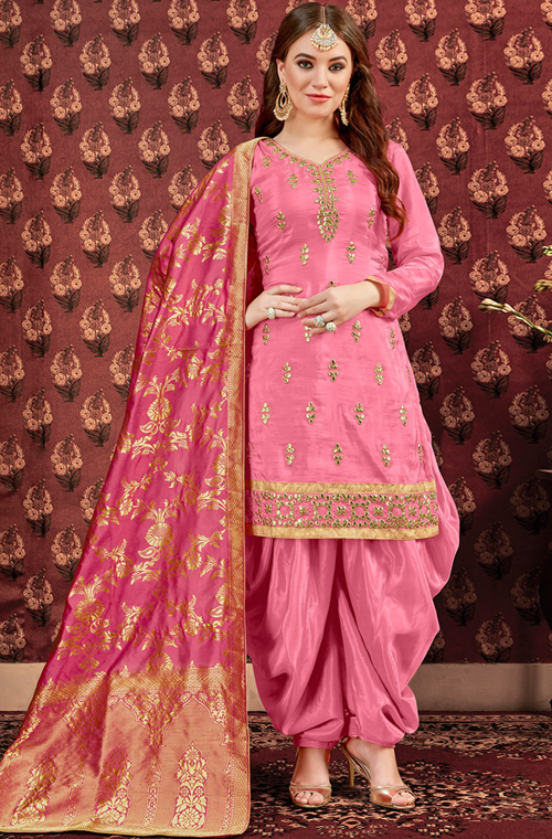 pink patiala combination