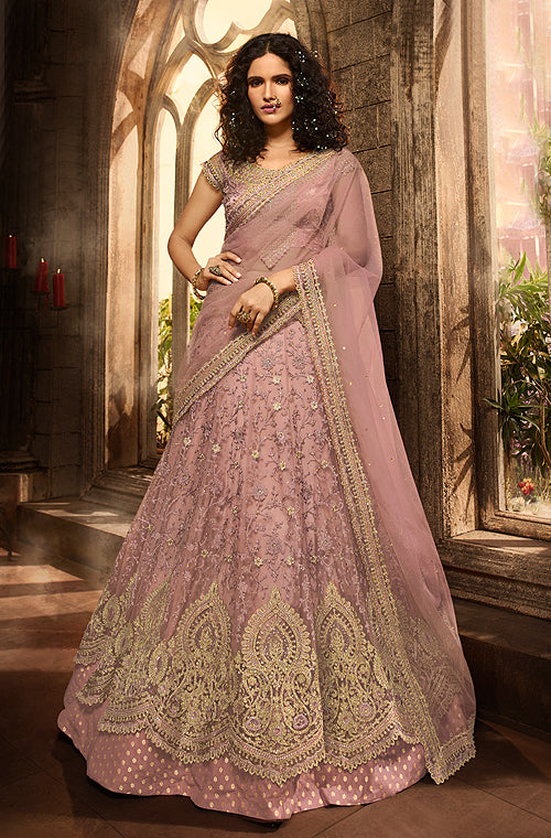 purple bridal lehenga