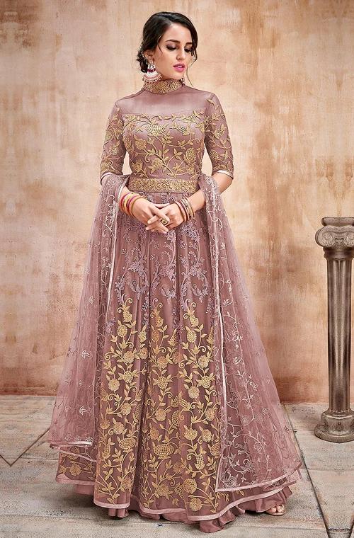 mauve anarkali