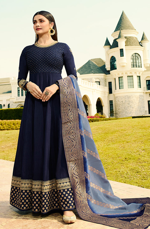 navy blue anarkali suits