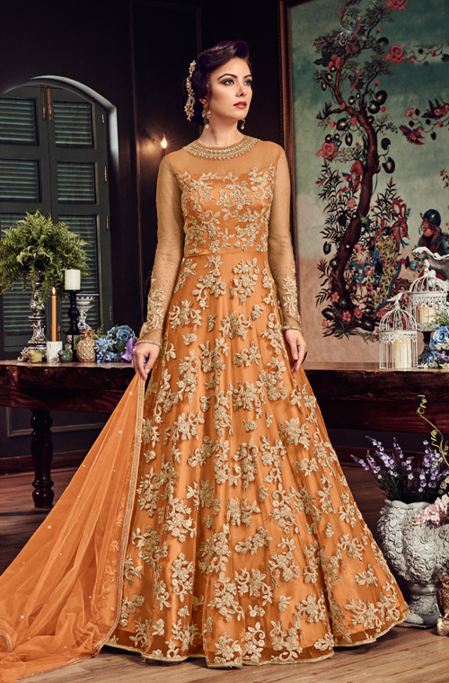 dark orange formal dresses