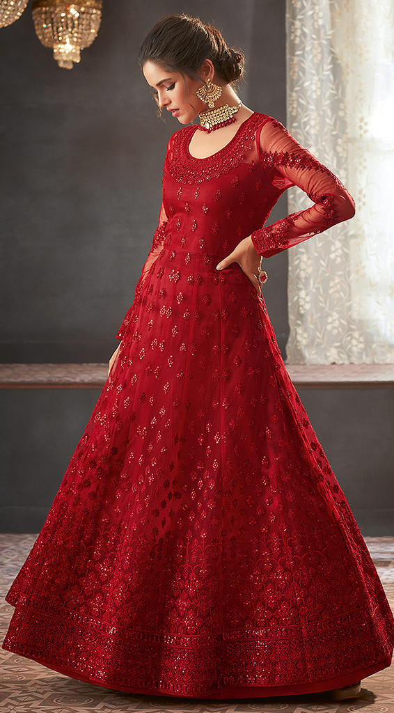 red net gown dress