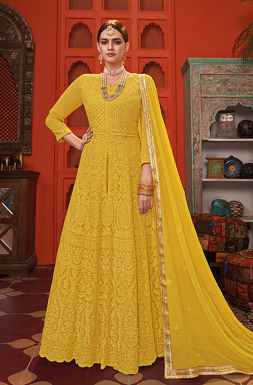 yellow designer dress