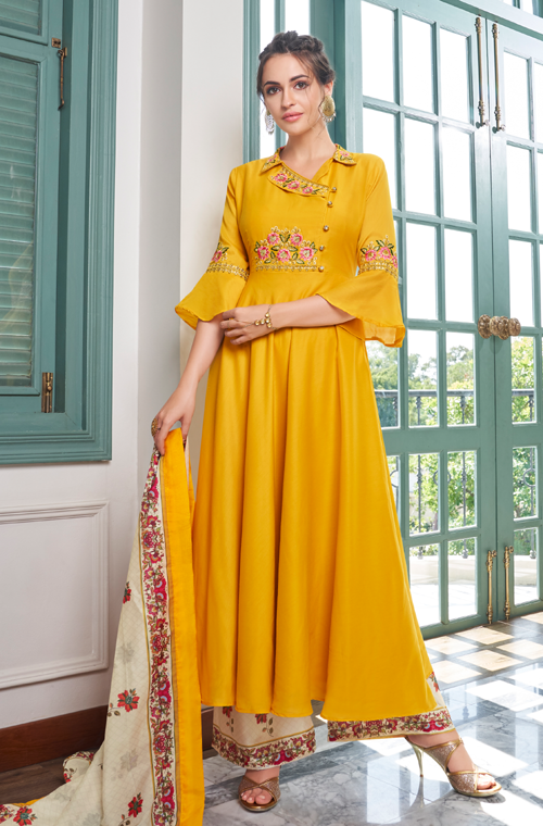 anarkali frock with palazzo