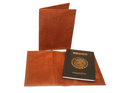 Porta Pasaportes Piel Canela