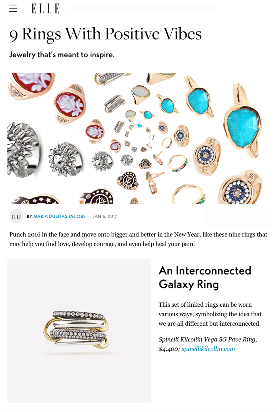 Elle spinelli kilcollin vega sp ring linked-ring luxury jewelry