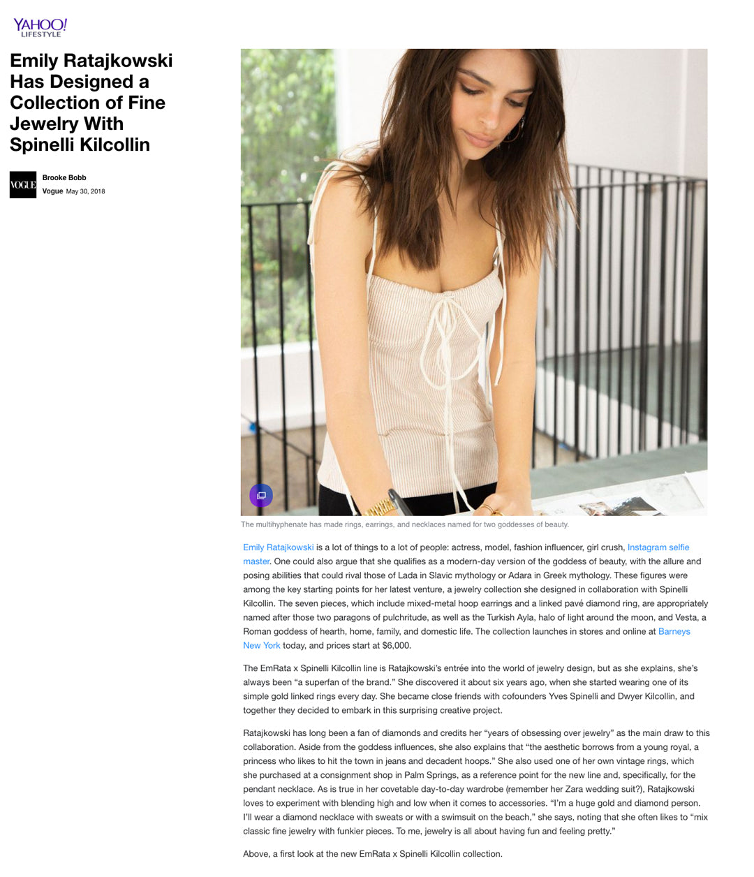 yahoo lifestyle spinelli kilcollin emrata emily ratajkowski collaboration luxury jewelry design linked-ring pendant necklace ring