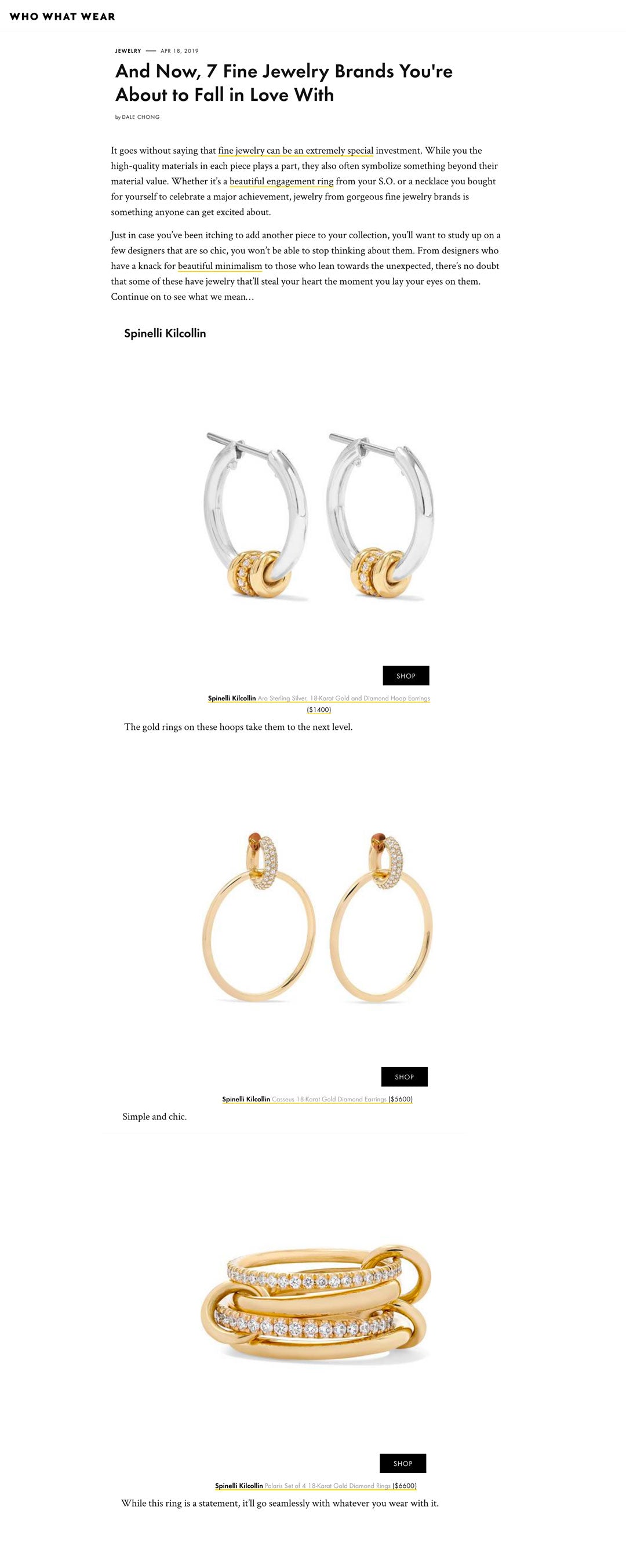 who what wear spinelli kilcollin ara sg earrings luxury-jewelry linked-jewelry casseus polaris ring