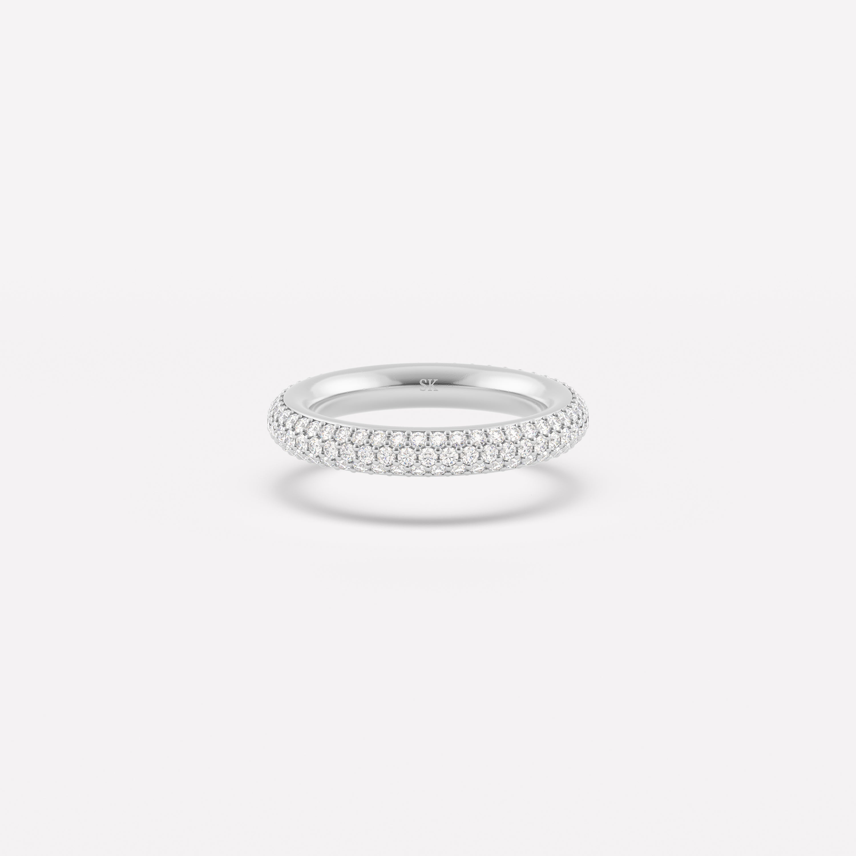 3.8mm Pavé Single Band (3 Row) WG