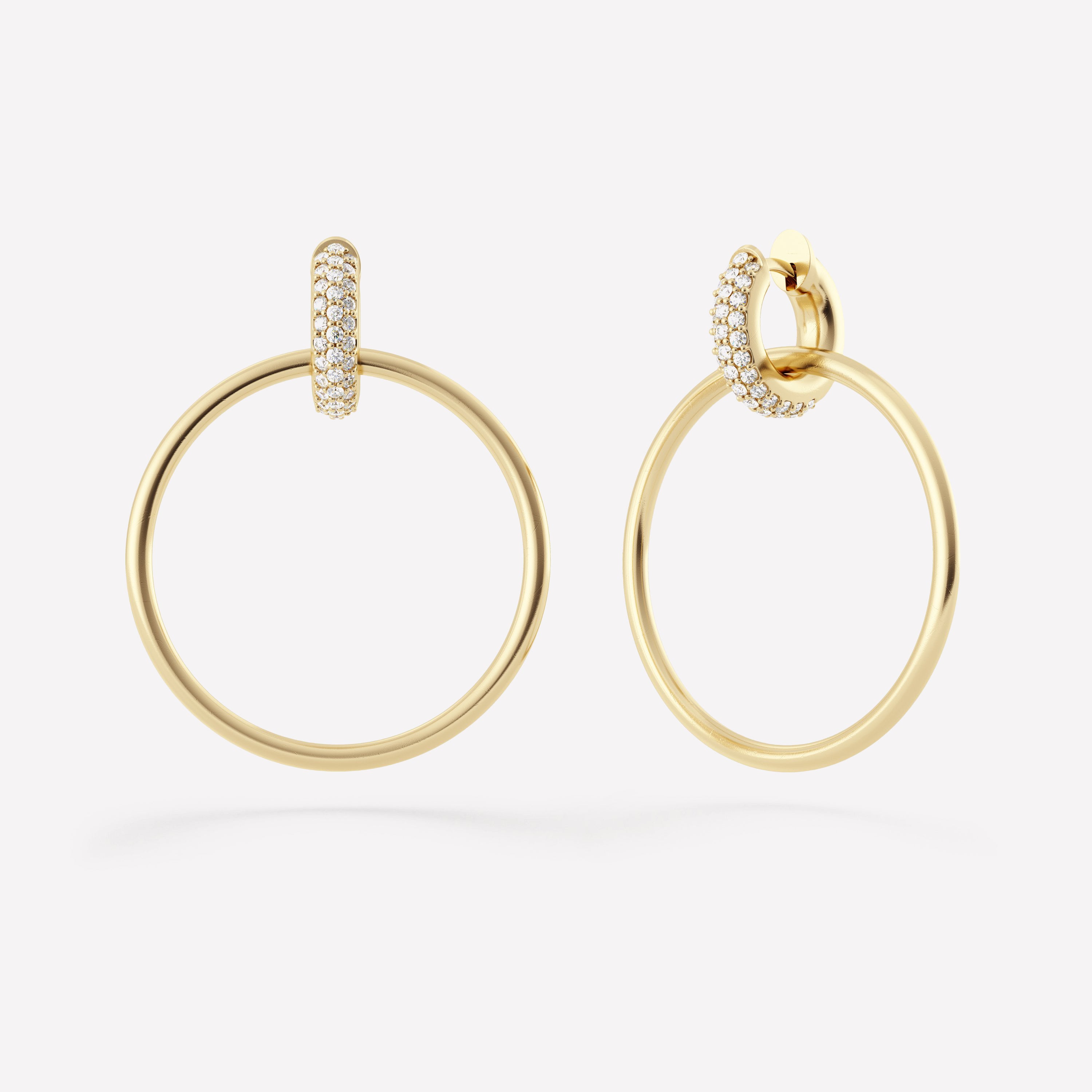 Casseus Hoop Earrings - Casseus YG Pavé