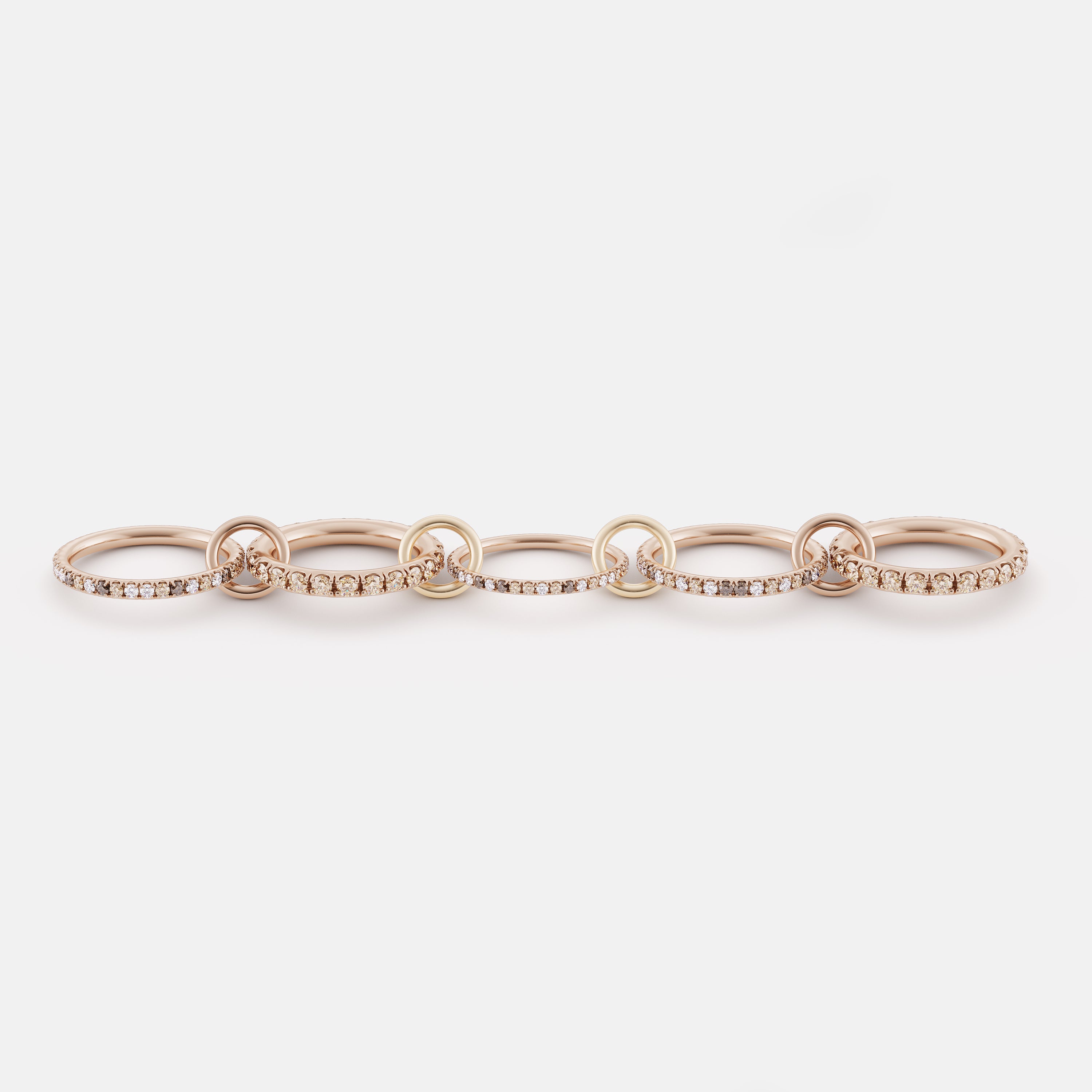 Selena Cuff Bracelet Set of 3 in Rose Gold