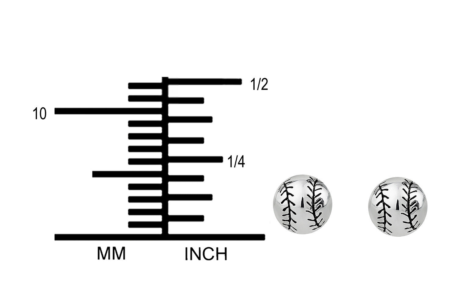 Softball Sport Stud Earrings 