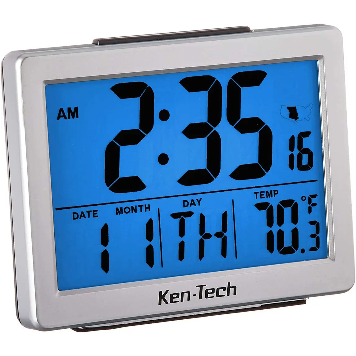 Sonnet Atomic Desk Digital Month, Day, Date, Temp Snooze Alarm Clock T-4652