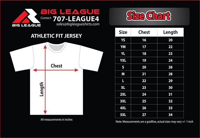 football jersey size numbers