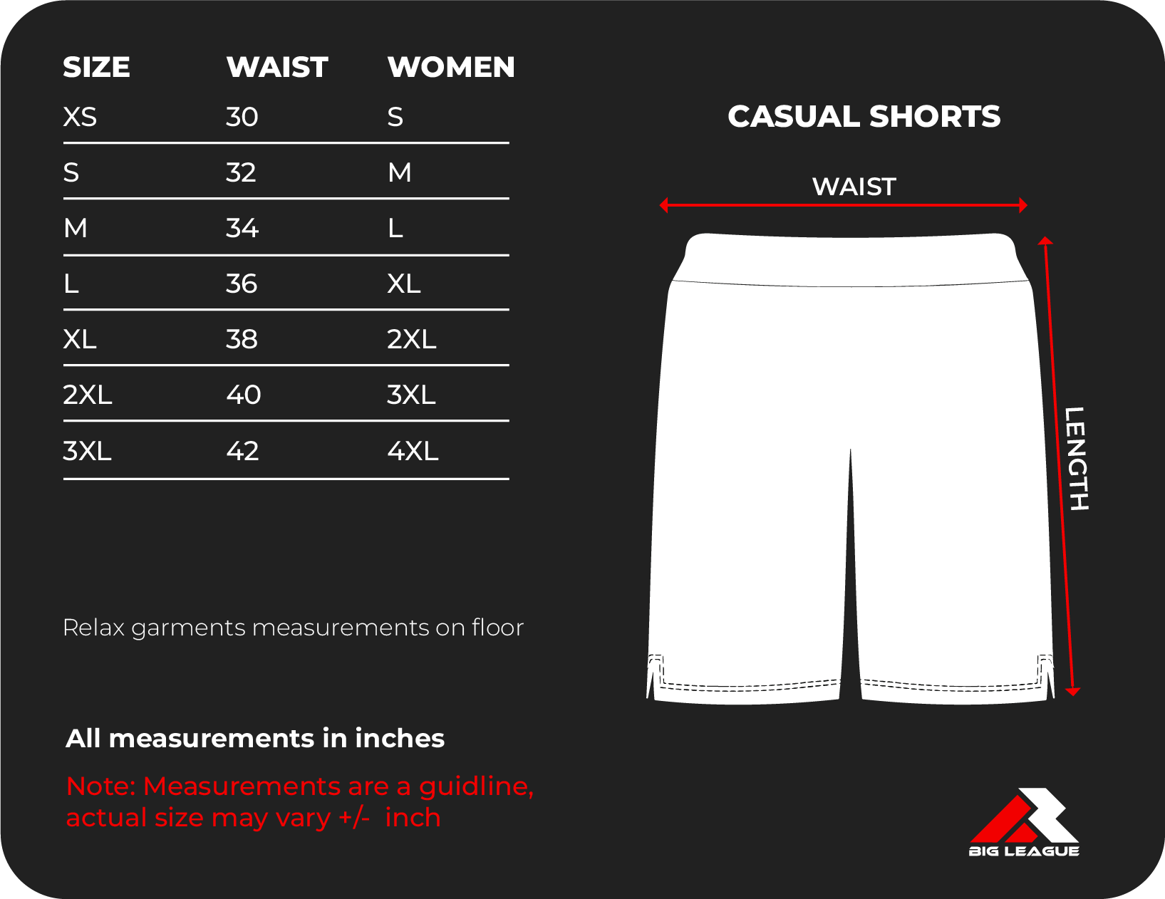 Softball Football Basketball Jerseys Sizing Chart – Big League Shirts