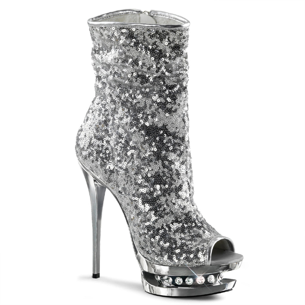 sparkly silver booties