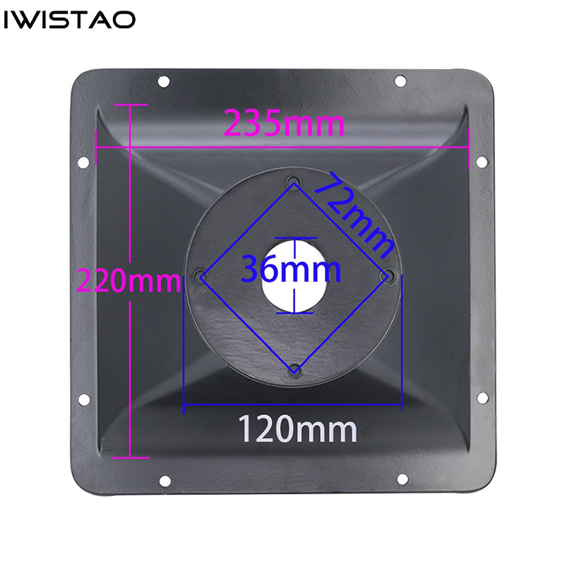 IWISTAO Cast Aluminum Alloy Tweeter Horn Shell 7 Inch Wide1 Inch Throat Hole 2