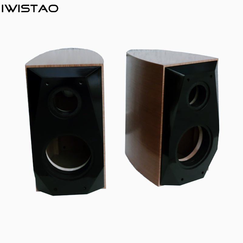 IWISTAO 6.5  Inch 2 Way Empty Speaker Cabinet 18L 1 Pair Drum Shape 18mm High-density Fiberboard Black Solid Veneer Inverted HIFI DIY Black