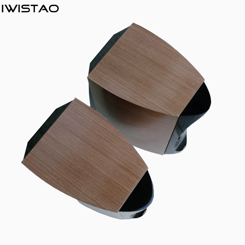 IWISTAO 6.5  Inch 2 Way Empty Speaker Cabinet 18L 1 Pair Drum Shape 18mm High-density Fiberboard Black Solid Veneer Inverted HIFI DIY Top