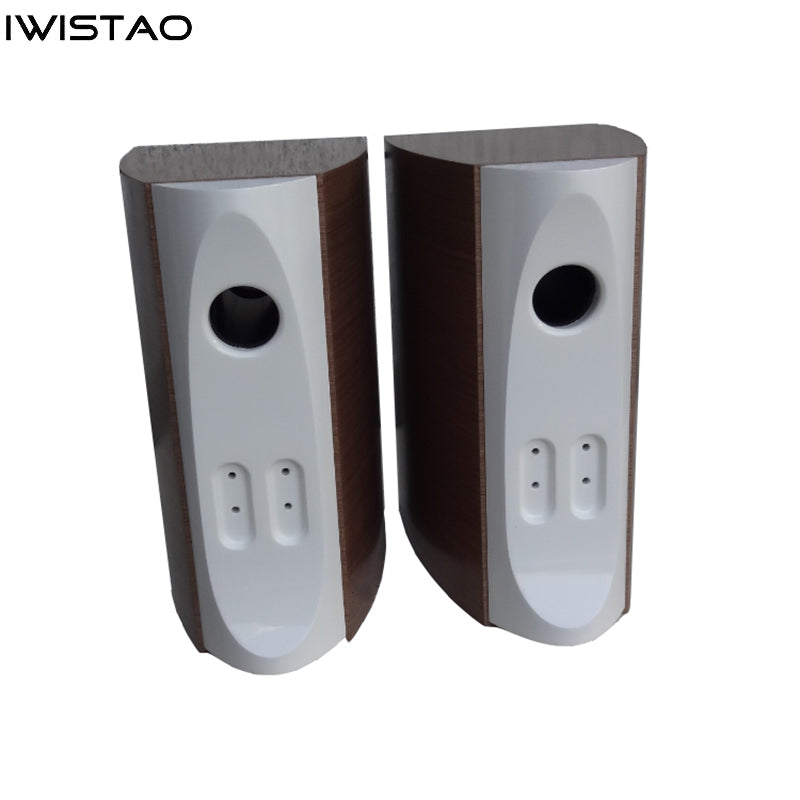 IWISTAO 6.5  Inch 2 Way Empty Speaker Cabinet 18L 1 Pair Drum Shape 18mm High-density Fiberboard Black Solid Veneer Inverted HIFI DIY back